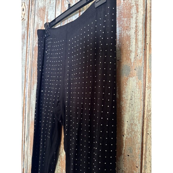 VOCAL Leggings Embellished With Rhinestones Black Soft Large - Picture 3 of 7
